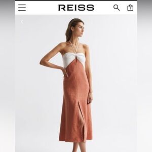 Reiss SIAN
LINEN COLOUR BLOCK MIDI DRESS